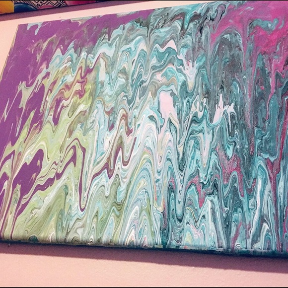 Handmade acrylic poor painting on canvas - Picture 1 of 3